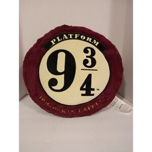 Harry Potter Platform 9 3/4 Round Plush Pillow Hogwarts Express Miniso Burgundy